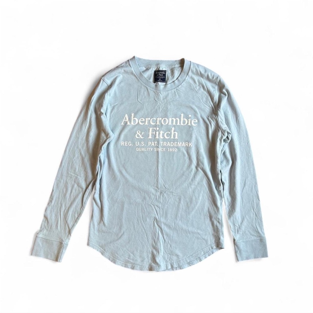 Cotton Abercrombie & Fitch Baby Blue Sleeve Shirt